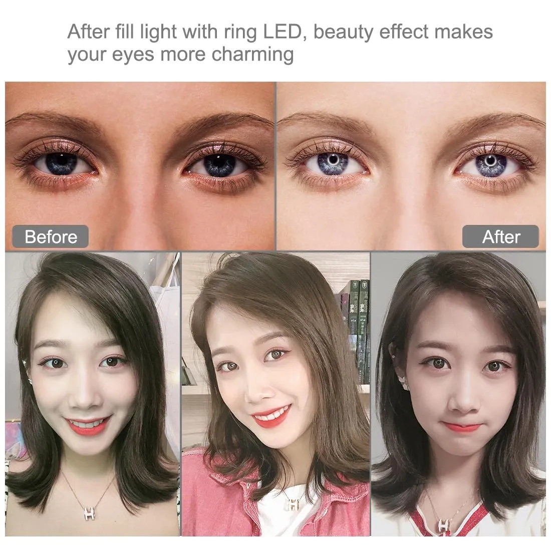 10.2" Ring Light with Tripod | USB | 3 Modes | Dual Colour Diffuse Light | Phone Clamp with Remote | Black