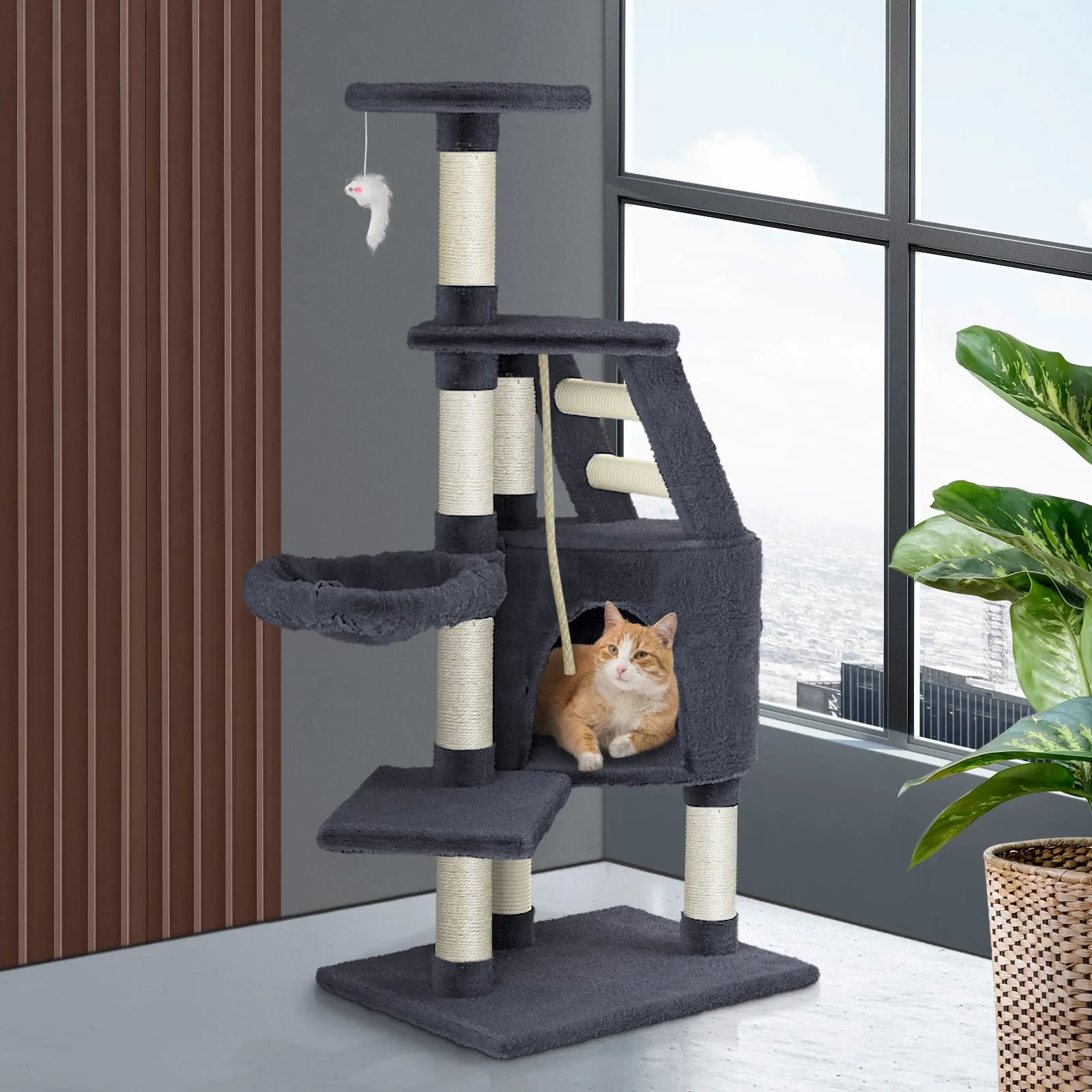 120cm Cat Trees Scratching Post Scratcher Tower Condo House Climber Tree