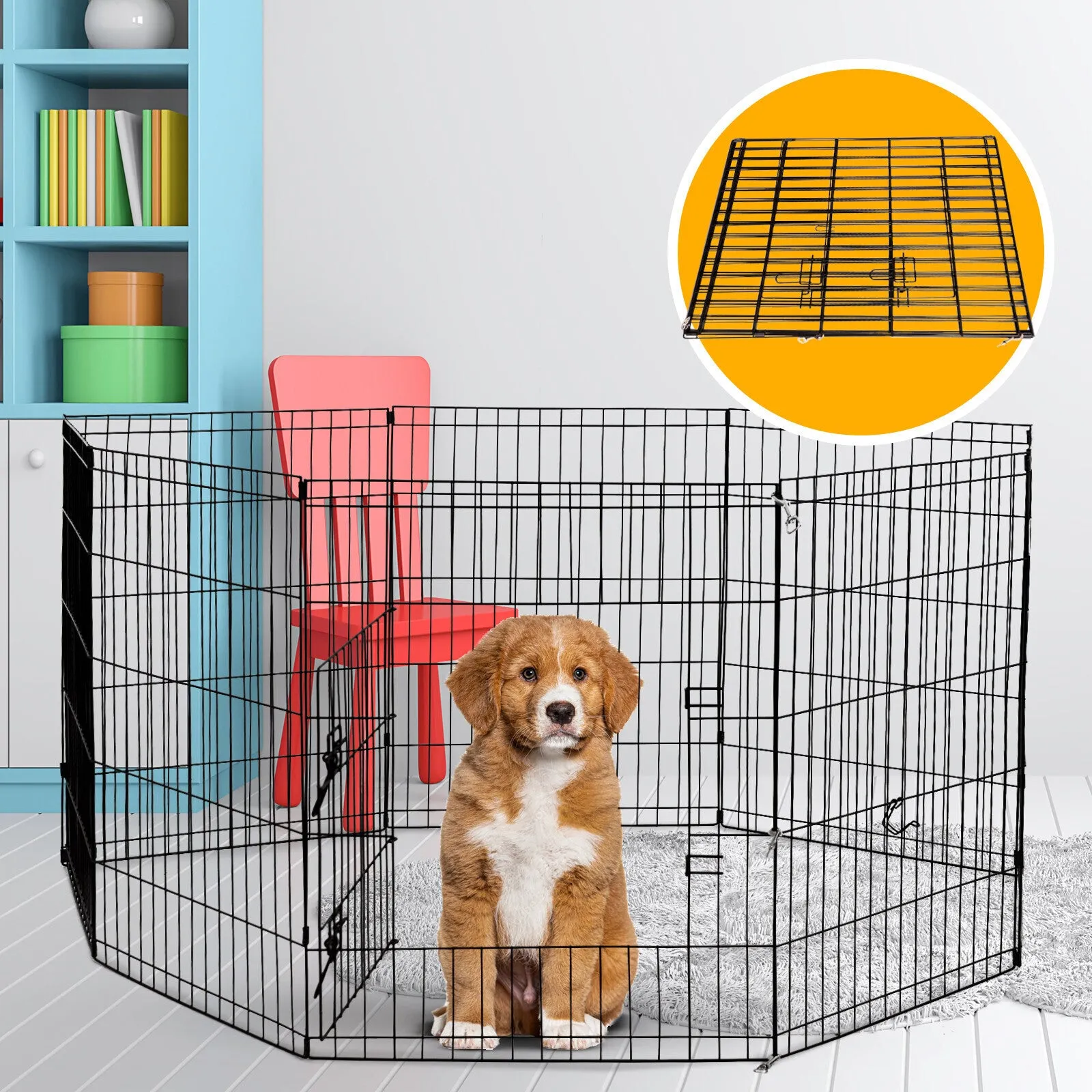 4paws 8 panel playpen puppy exercise fence cage enclosure pets