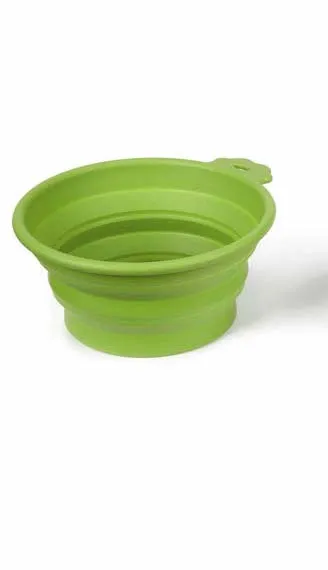 Bend-A-Bowl Silicone Travel Bowl for Pets and People - Green