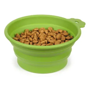 Bend-A-Bowl Silicone Travel Bowl for Pets and People - Green