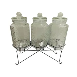 Beverage Dispenser 3L Glass 3 Piece with stand 530