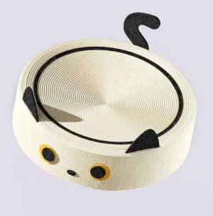 Cartoon Design Cat Sisal Scratcher Wear-Resistant Round Bed