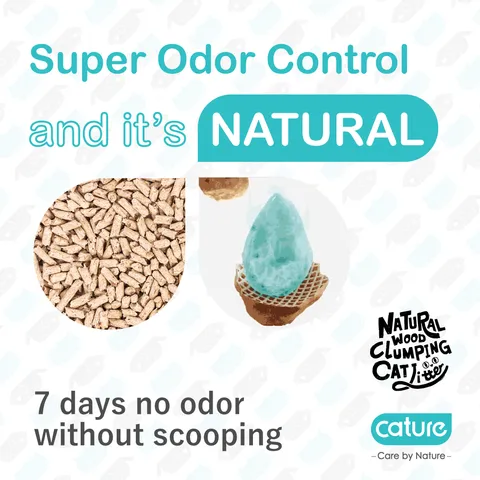 Cature Natural Wood Clumping Odor Control Plus Cat Litter