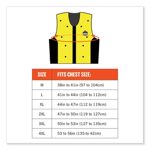 Chill-its 6685 Premium Dry Evaporative Cooling Vest With Zipper, Nylon, 3x-large, Lime, Ships In 1-3 Business Days
