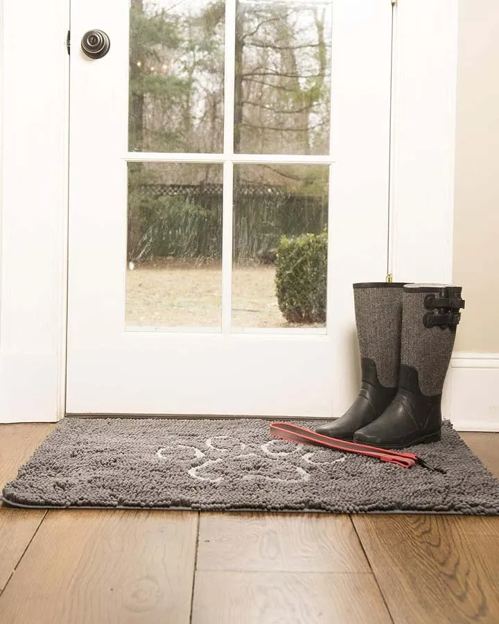 Dirty Dog Door Mat - Grey with Paw