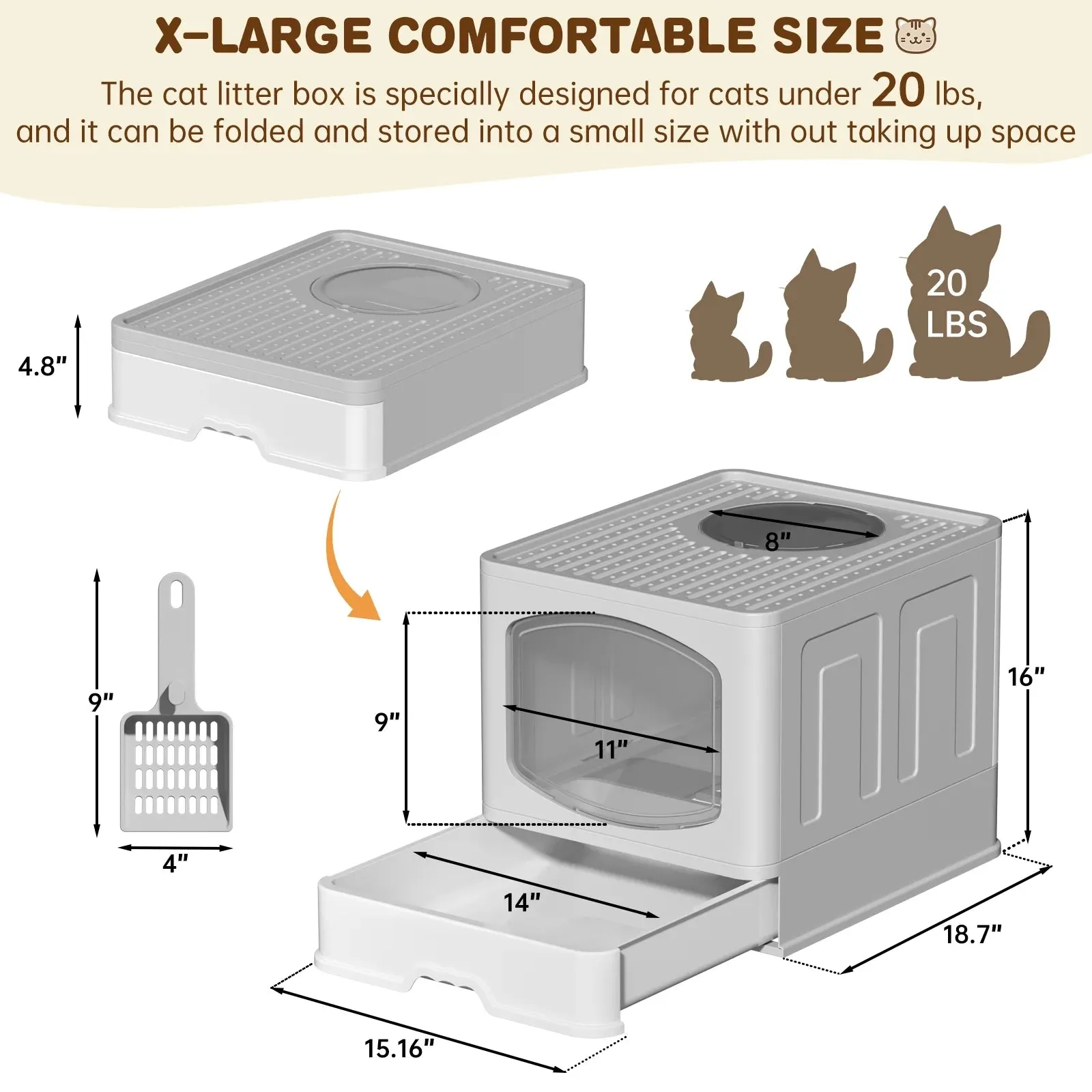 Extra Large Foldable Cat Litter Box - Meet Litter Buddy! 🐱🧼