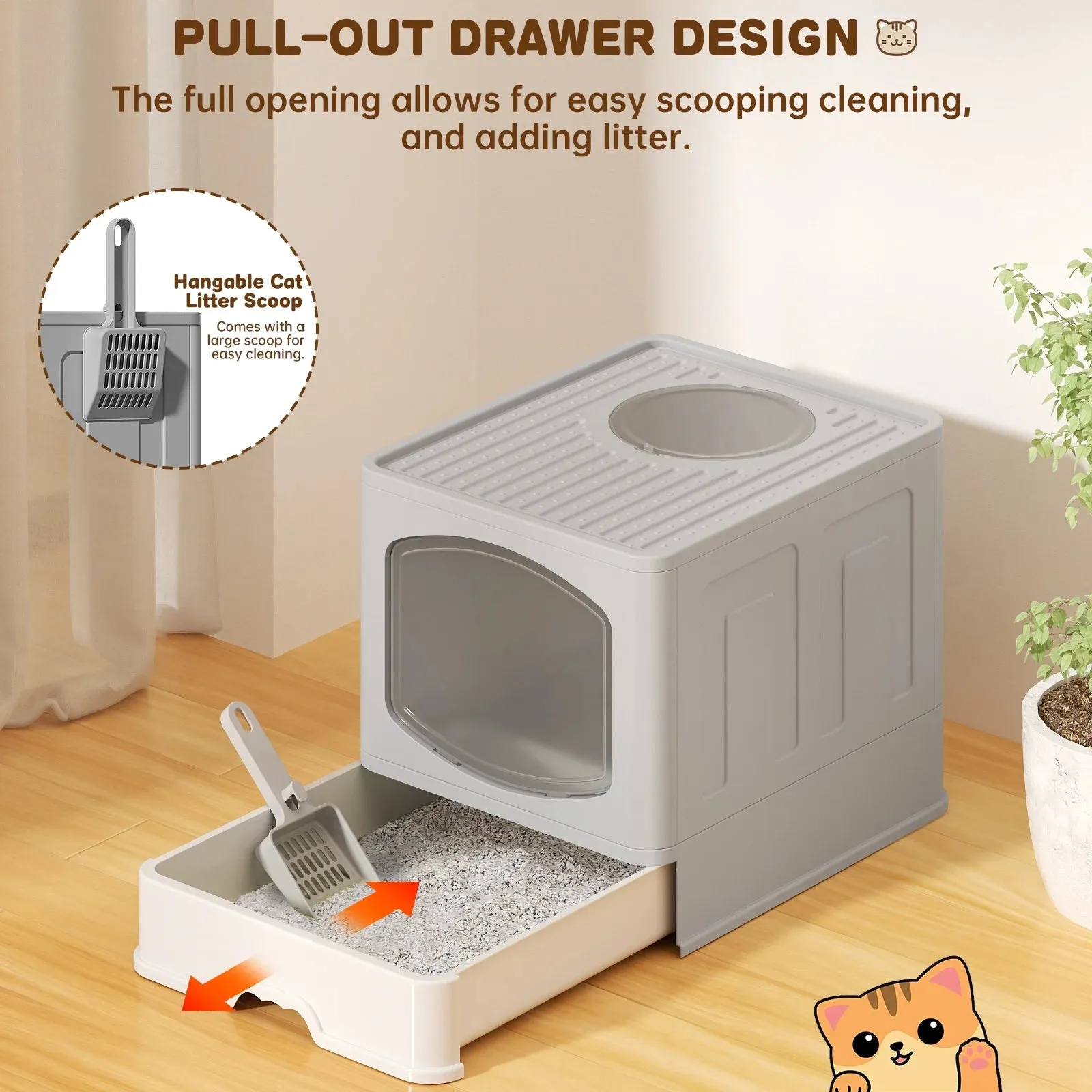 Extra Large Foldable Cat Litter Box - Meet Litter Buddy! 🐱🧼