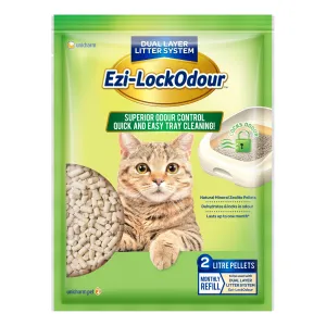 Ezi-LockOdour Dual Layer Cat Litter System Natural Zeolite Cat Litter Pellets 2kg^^^