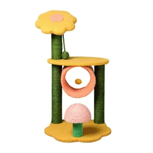 Floofi - 90cm Sunflower Plush Scratching Post Cat Tree