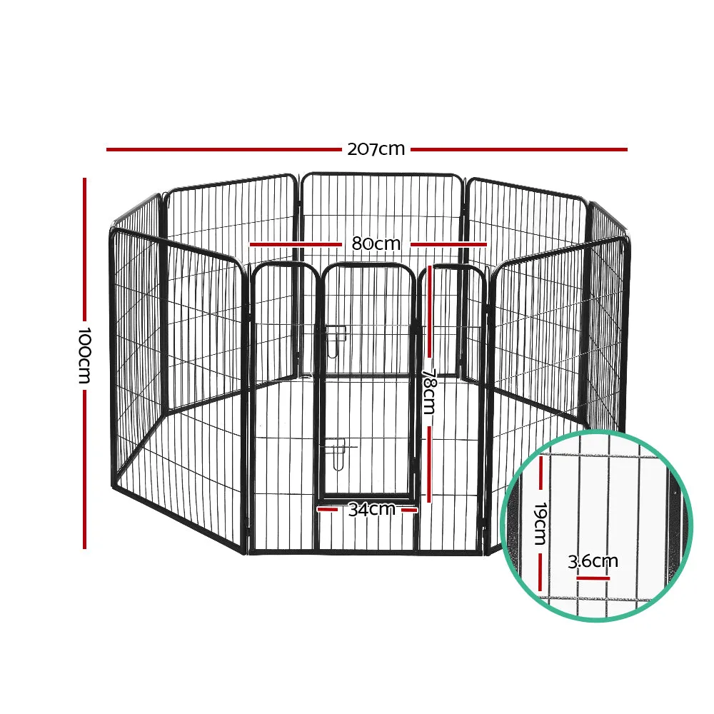 Foldable 8 Panel Steel Pet Playpen, Rust Resistant, i.Pet