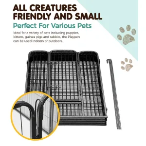 Foldable 8 Panel Steel Pet Playpen, Rust Resistant, i.Pet