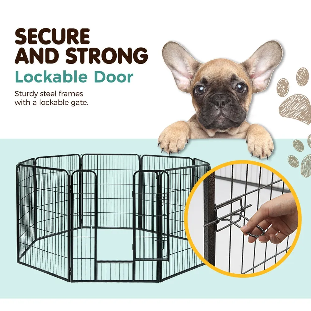 Foldable 8 Panel Steel Pet Playpen, Rust Resistant, i.Pet