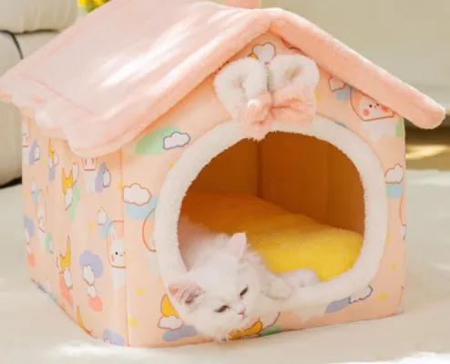 Foldable Decorative Pet House Bed