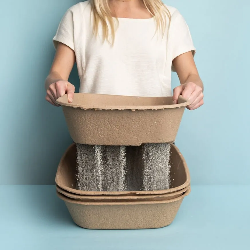 Kitty Sift (Set of 2 Litter Boxes & 1 Sifting Liner) Sifting, Disposable Cat Litter Box, Jumbo