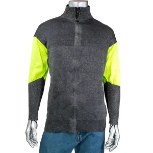Kut Gard J100SP-3CM-HVB-TL-4XL ATA Blended Cut Resistant Jacket with Hi-Vis Sleeves and Thumb Loops