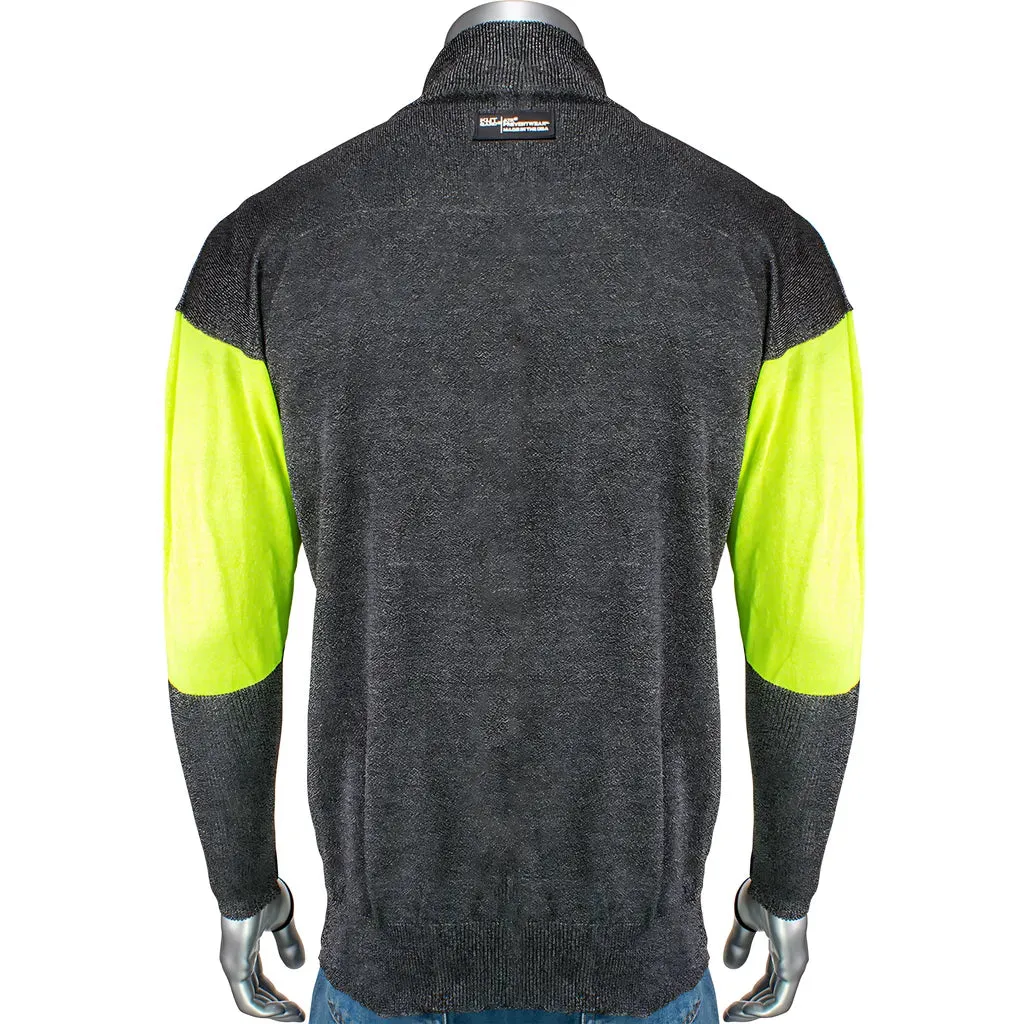 Kut Gard J100SP-3CM-HVB-TL-4XL ATA Blended Cut Resistant Jacket with Hi-Vis Sleeves and Thumb Loops