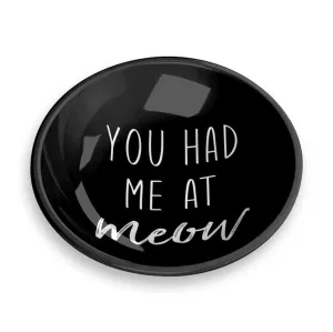 Meow Sentiment Pet Saucer, Black