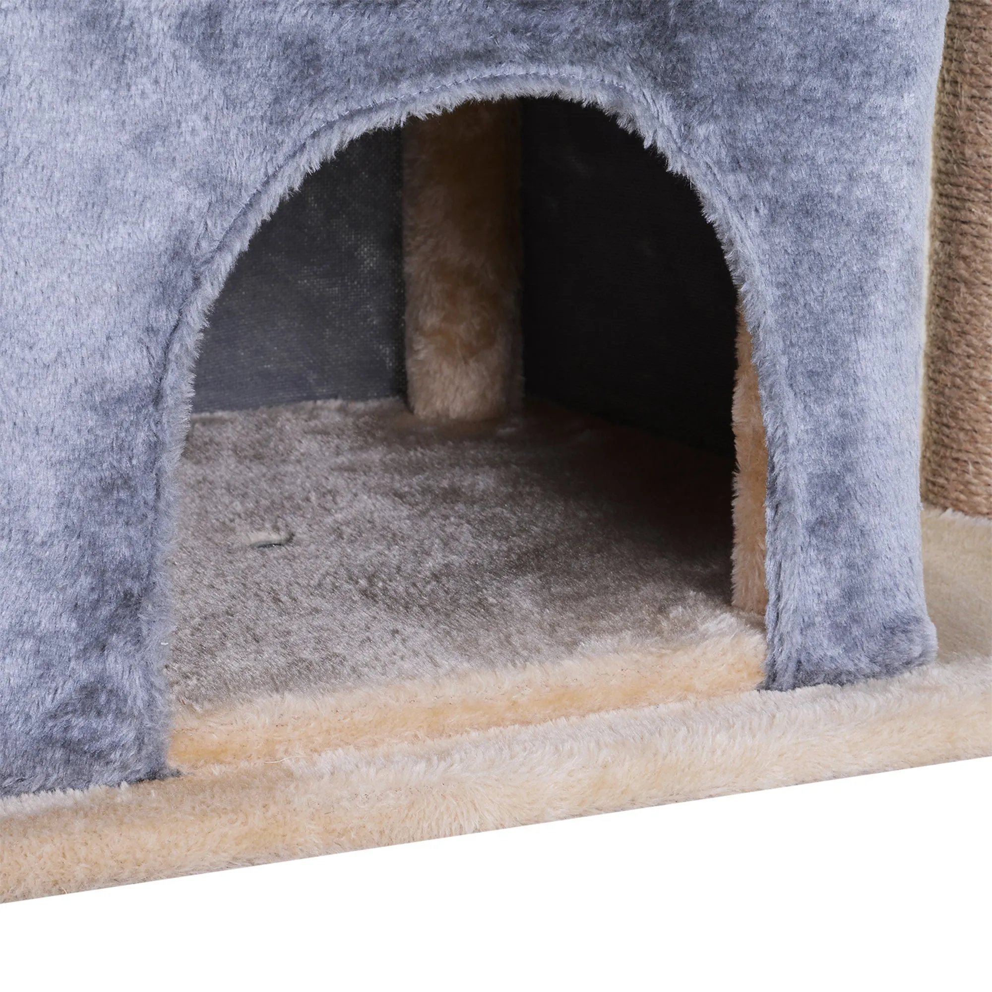 PawHut Multi-Level Cat Activity Tree w/ Sisal Scratching Post Hut House Perch