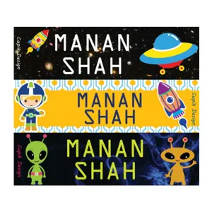 Personalised Astronaut Waterproof Stickers - Rectangular
