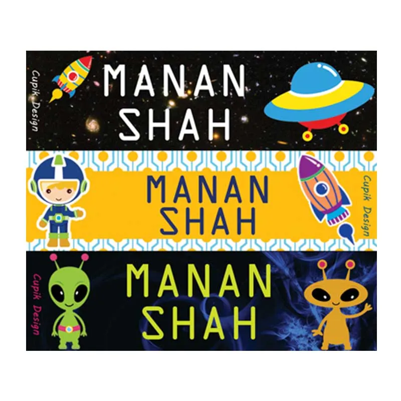 Personalised Astronaut Waterproof Stickers - Rectangular