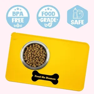 "I Am The Snack" Aqua Dog Food Mat