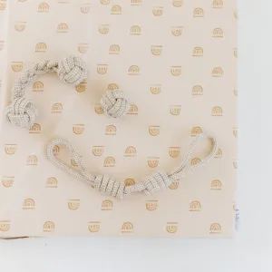 Rainbow Stamp in Cream | Dog Bed Cover