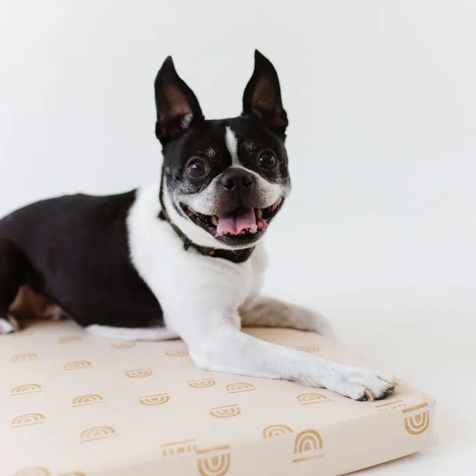 Rainbow Stamp in Cream | Dog Bed Cover