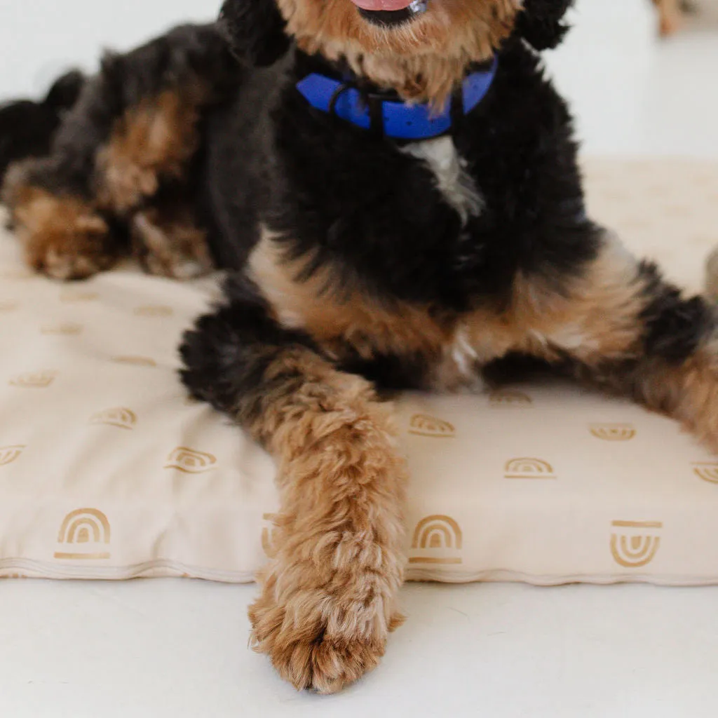 Rainbow Stamp in Cream | Dog Bed Cover