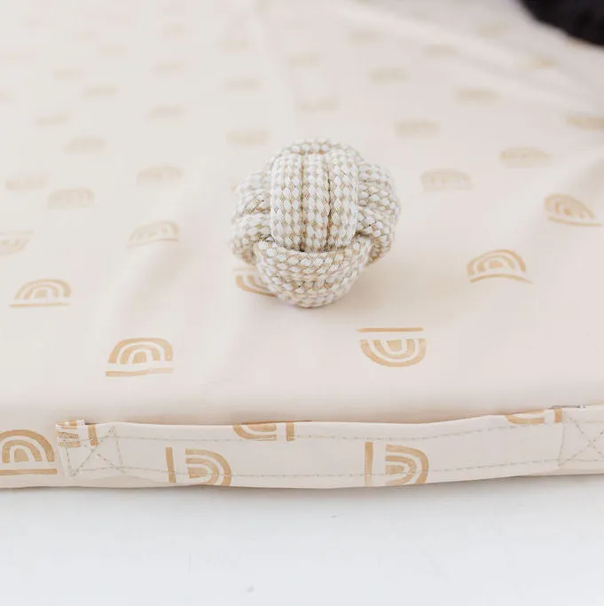 Rainbow Stamp in Cream | Dog Bed Cover