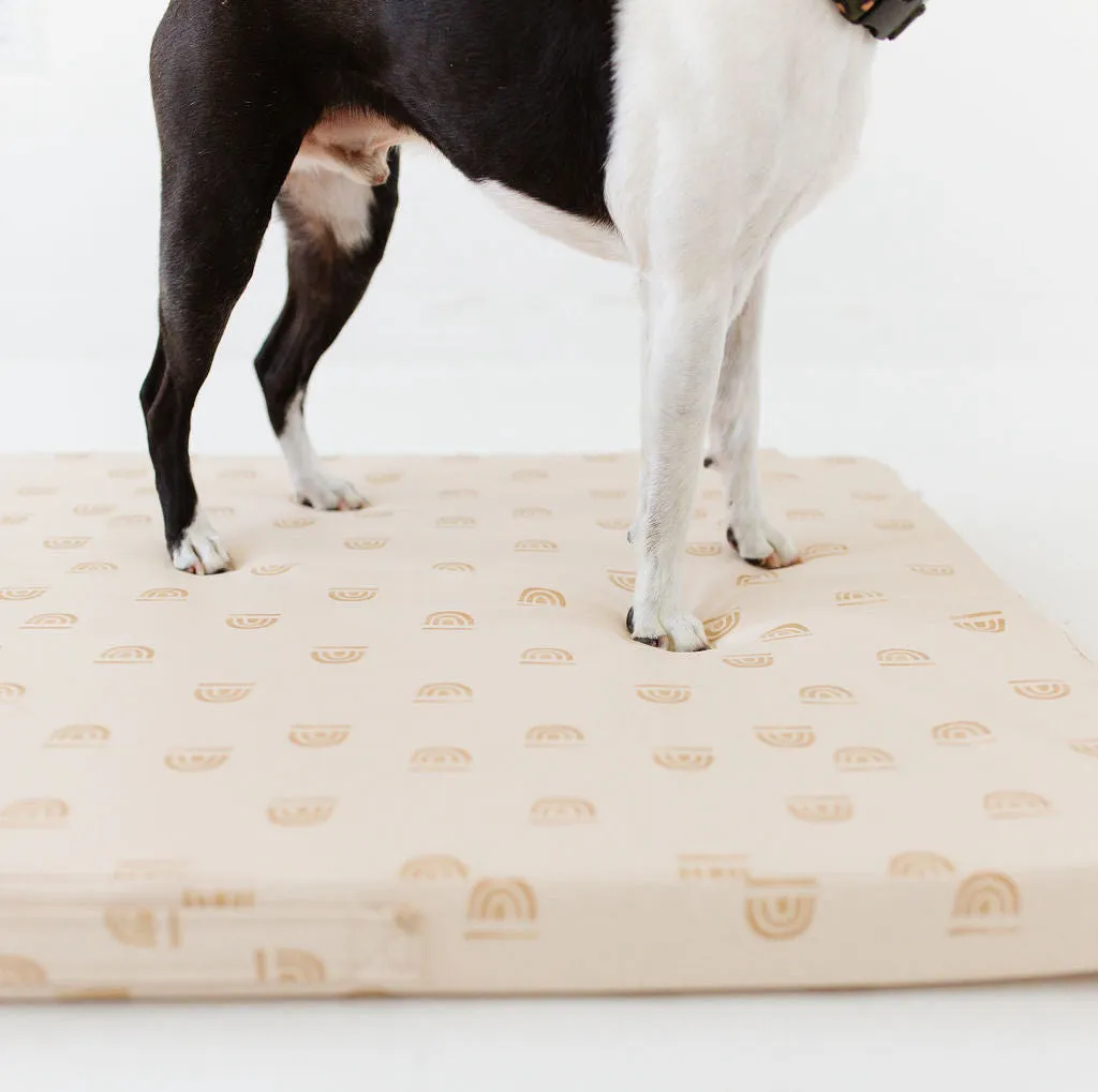Rainbow Stamp in Cream | Dog Bed Cover