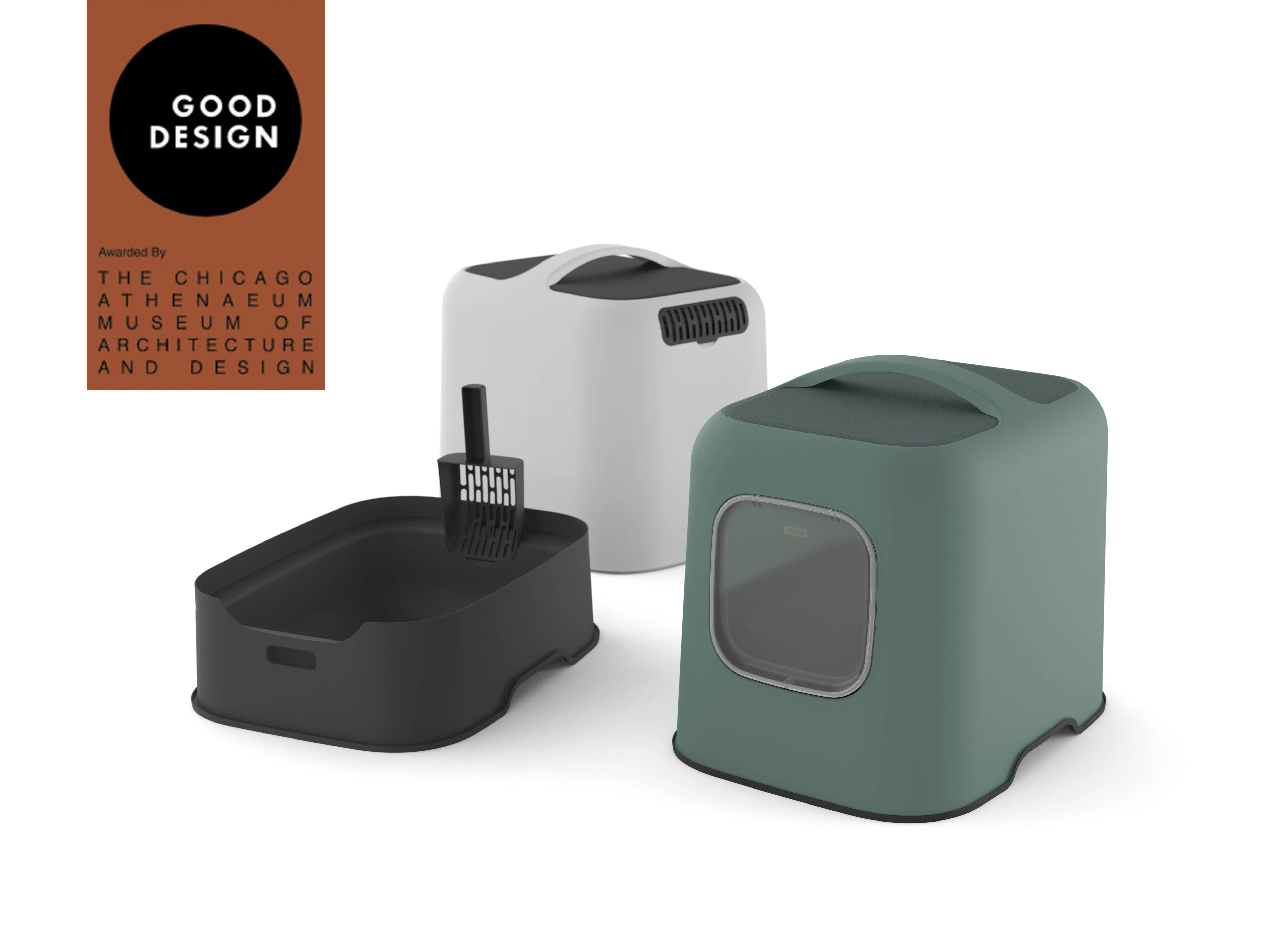 Rotho - BIALA litter box incl. hood   scoop (4005207422) - Cappuccino