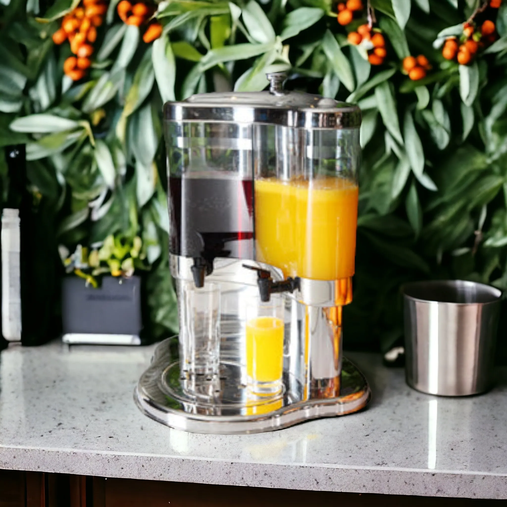 Sunnex Juice Dispenser Twin Half Moon 2x5L X23888