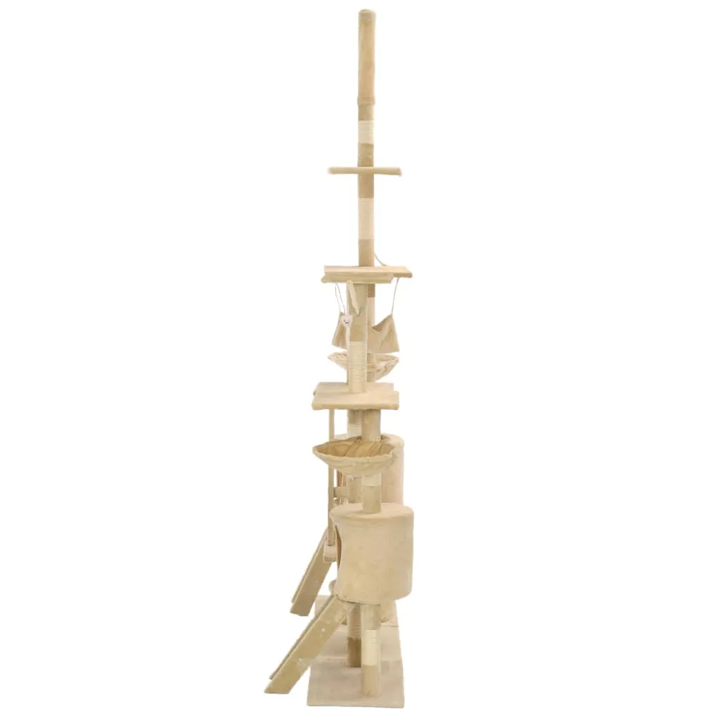 vidaXL Cat Tree with Sisal Scratching Posts 230-250 cm Beige