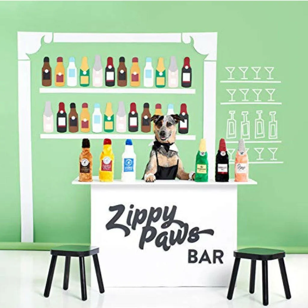 Zippy Paws Happy Hour Crusherz Bottle Themed Crunchy Water Bottle Whiskey
