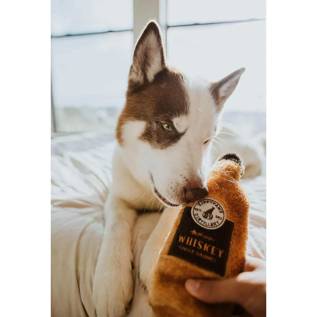 Zippy Paws Happy Hour Crusherz Bottle Themed Crunchy Water Bottle Whiskey
