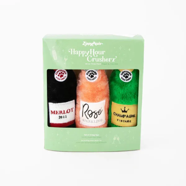 Zippypaws Happy Hour Crusherz - Wine Three Pack